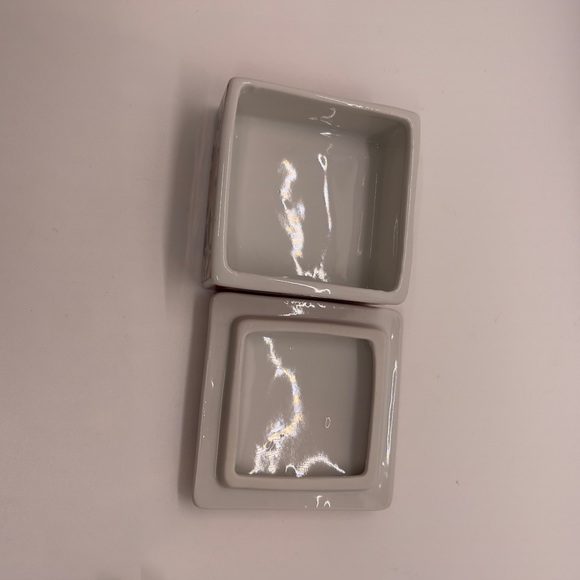 Vintage Porcelain Peacock Design Square Trinket Box  Japan - Picture 8 of 8